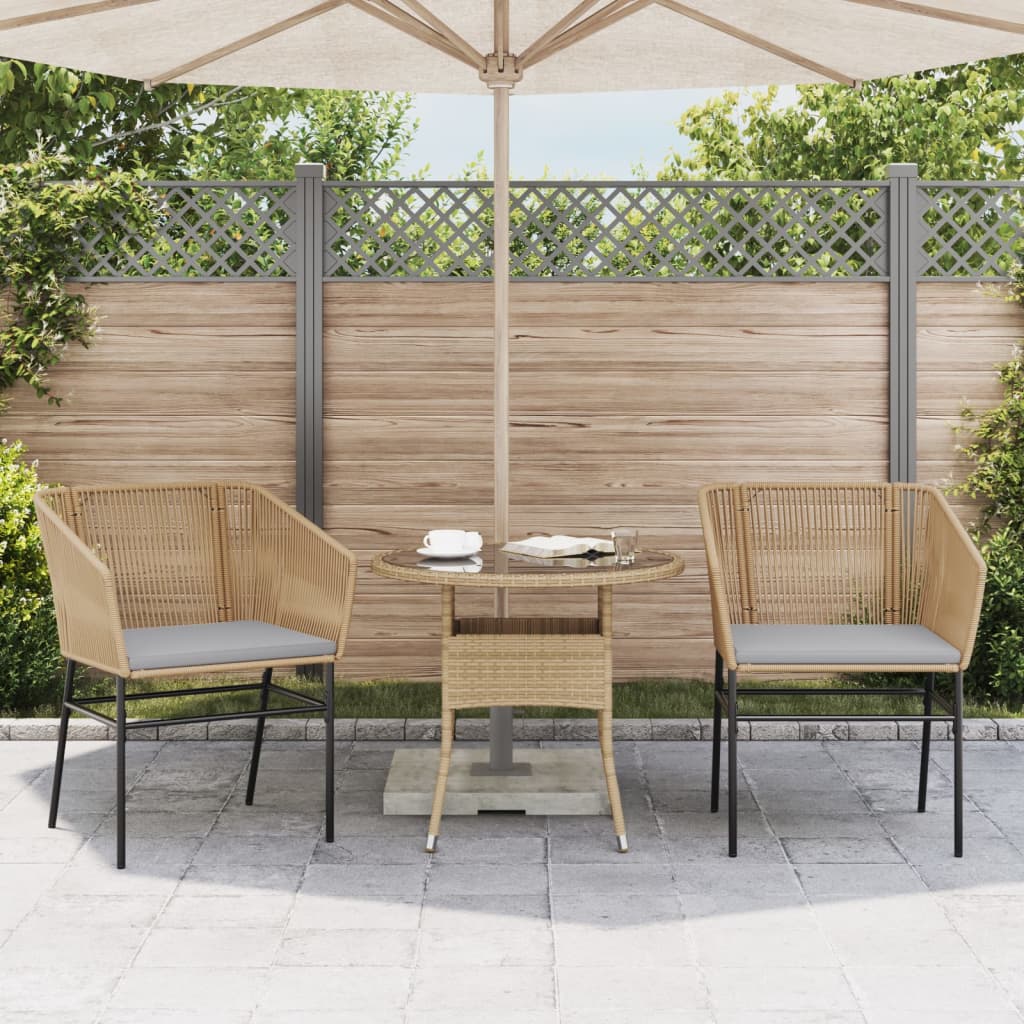 Tuinstoelen 2 st met kussens poly rattan bruin is nu te koop bij PeponiXL, paradijselijk wonen!
