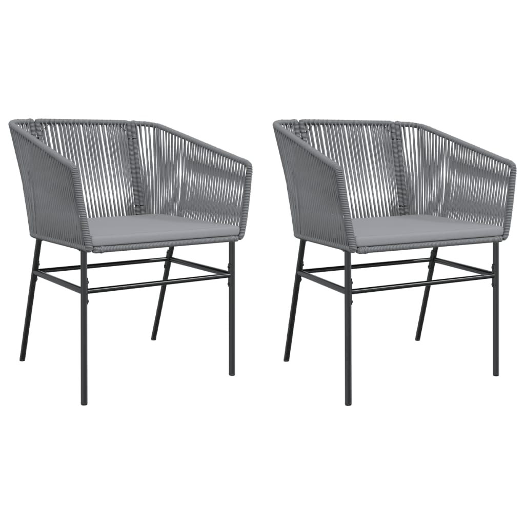 Tuinstoelen 2 st met kussens poly rattan grijs is nu te koop bij PeponiXL, paradijselijk wonen!