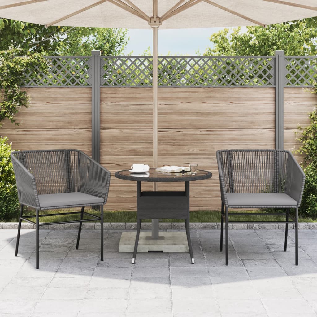 Tuinstoelen 2 st met kussens poly rattan grijs is nu te koop bij PeponiXL, paradijselijk wonen!