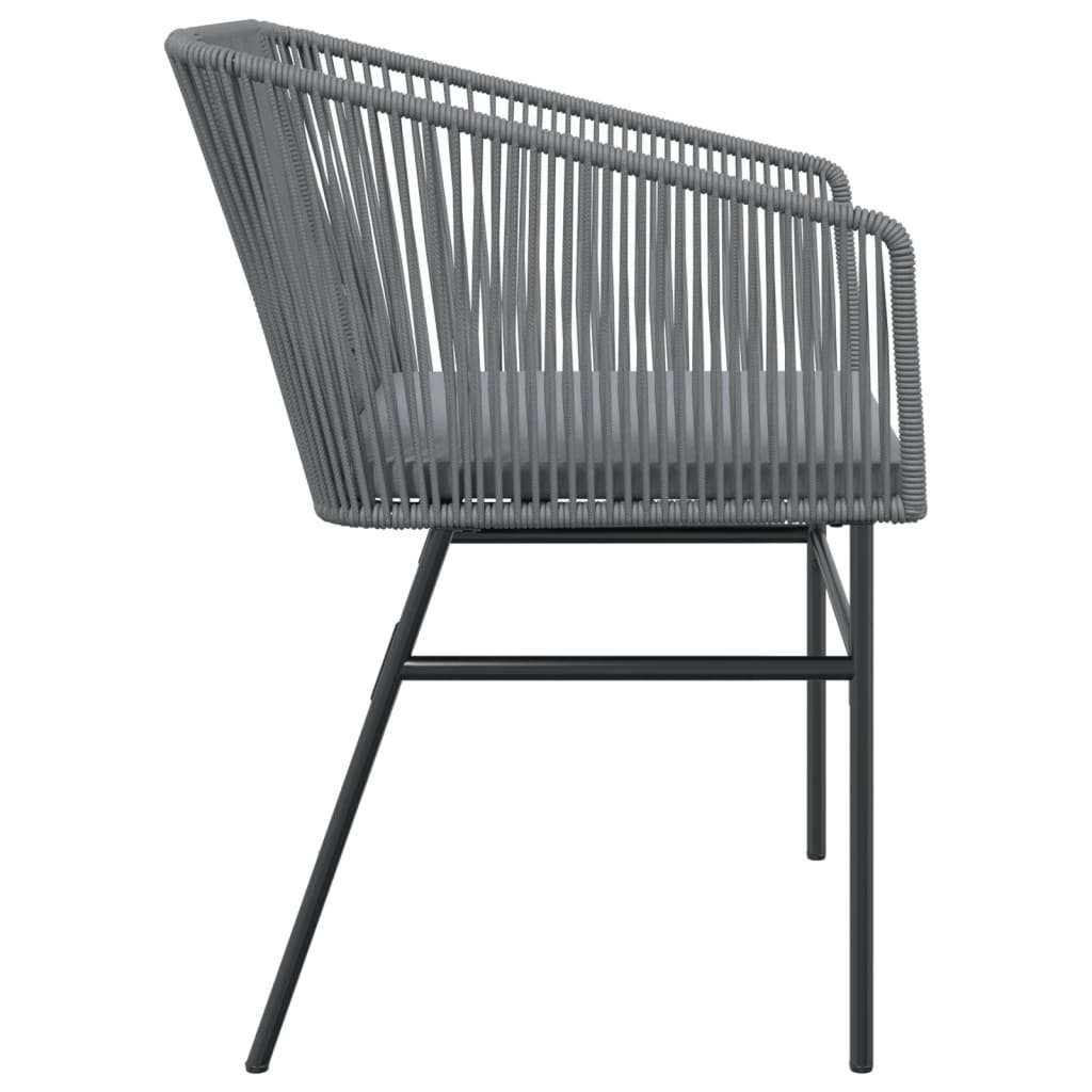 Tuinstoelen 2 st met kussens poly rattan grijs is nu te koop bij PeponiXL, paradijselijk wonen!