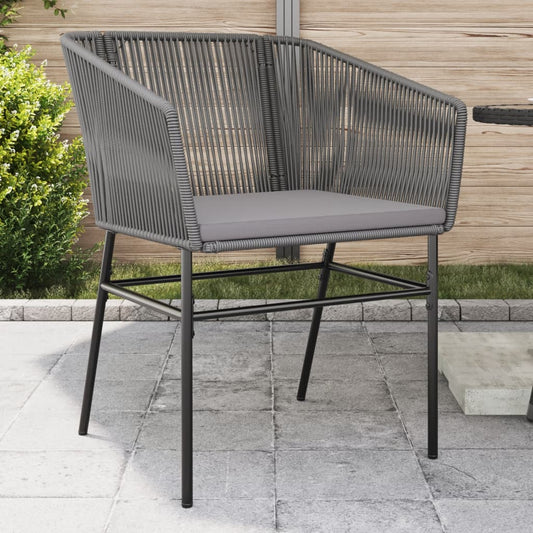 Tuinstoelen 2 st met kussens poly rattan grijs is nu te koop bij PeponiXL, paradijselijk wonen!