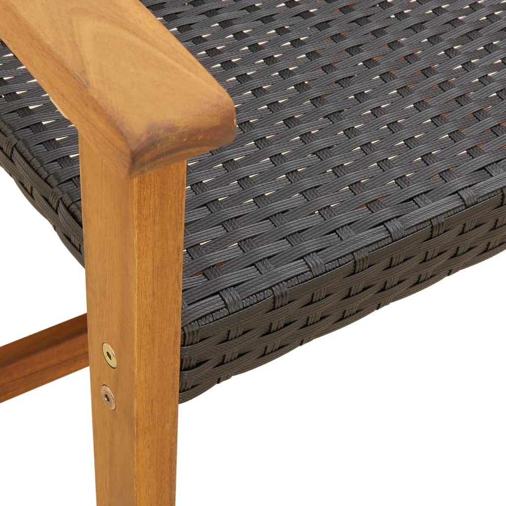 Tuinnstoelen 2 st poly rattan en acaciahout zwart is nu te koop bij PeponiXL, paradijselijk wonen!