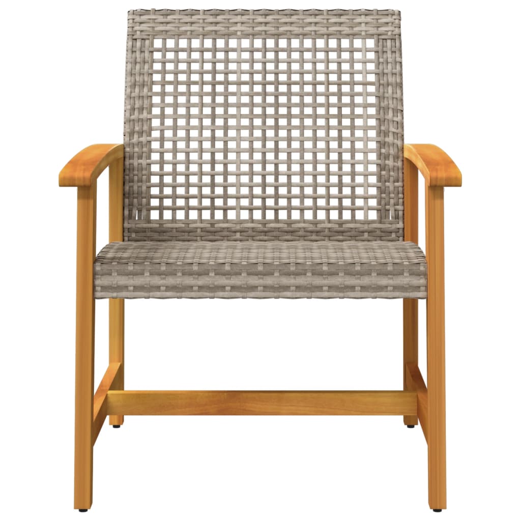 Tuinstoelen 2 st poly rattan en acaciahout grijs is nu te koop bij PeponiXL, paradijselijk wonen!
