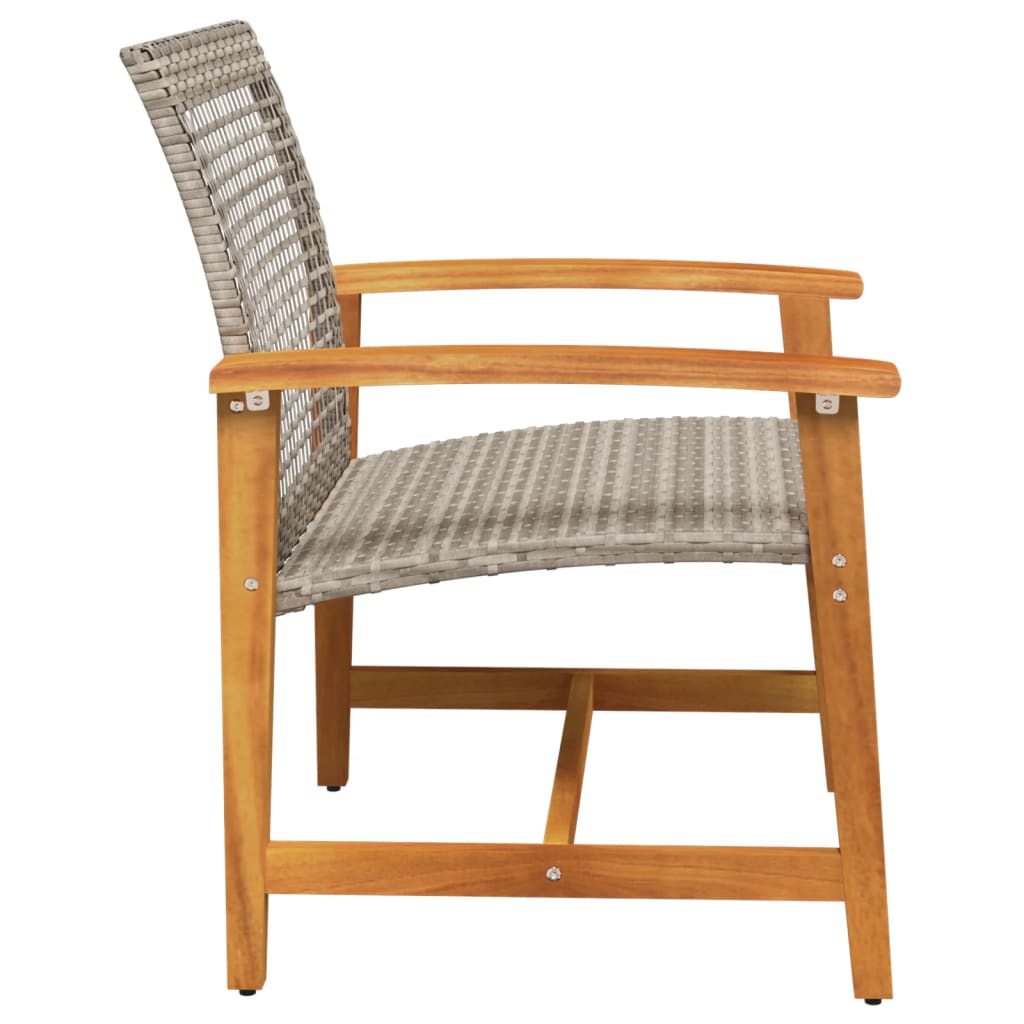 Tuinstoelen 2 st poly rattan en acaciahout grijs is nu te koop bij PeponiXL, paradijselijk wonen!