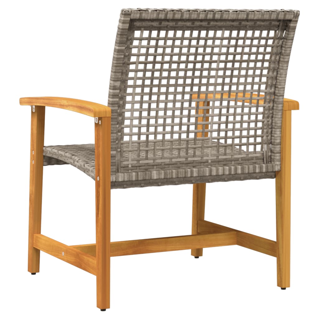 Tuinstoelen 2 st poly rattan en acaciahout grijs is nu te koop bij PeponiXL, paradijselijk wonen!