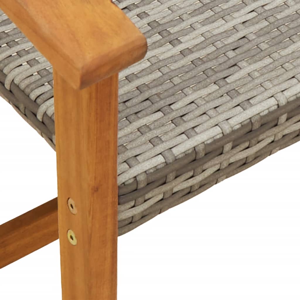 Tuinstoelen 2 st poly rattan en acaciahout grijs is nu te koop bij PeponiXL, paradijselijk wonen!