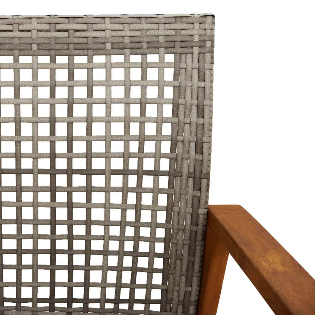 Tuinstoelen 2 st poly rattan en acaciahout grijs is nu te koop bij PeponiXL, paradijselijk wonen!