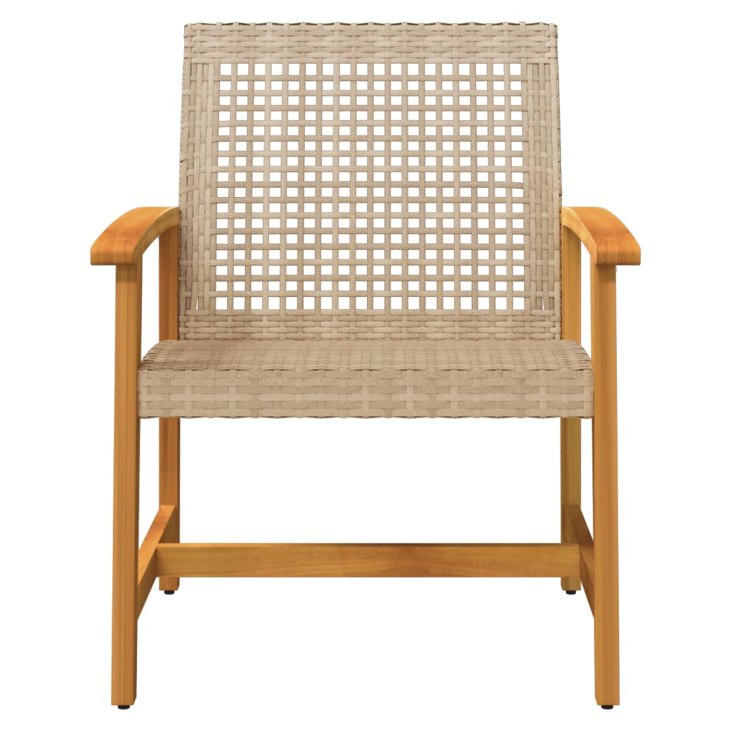 Tuinstoelen 2 st poly rattan en acaciahout beige is nu te koop bij PeponiXL, paradijselijk wonen!