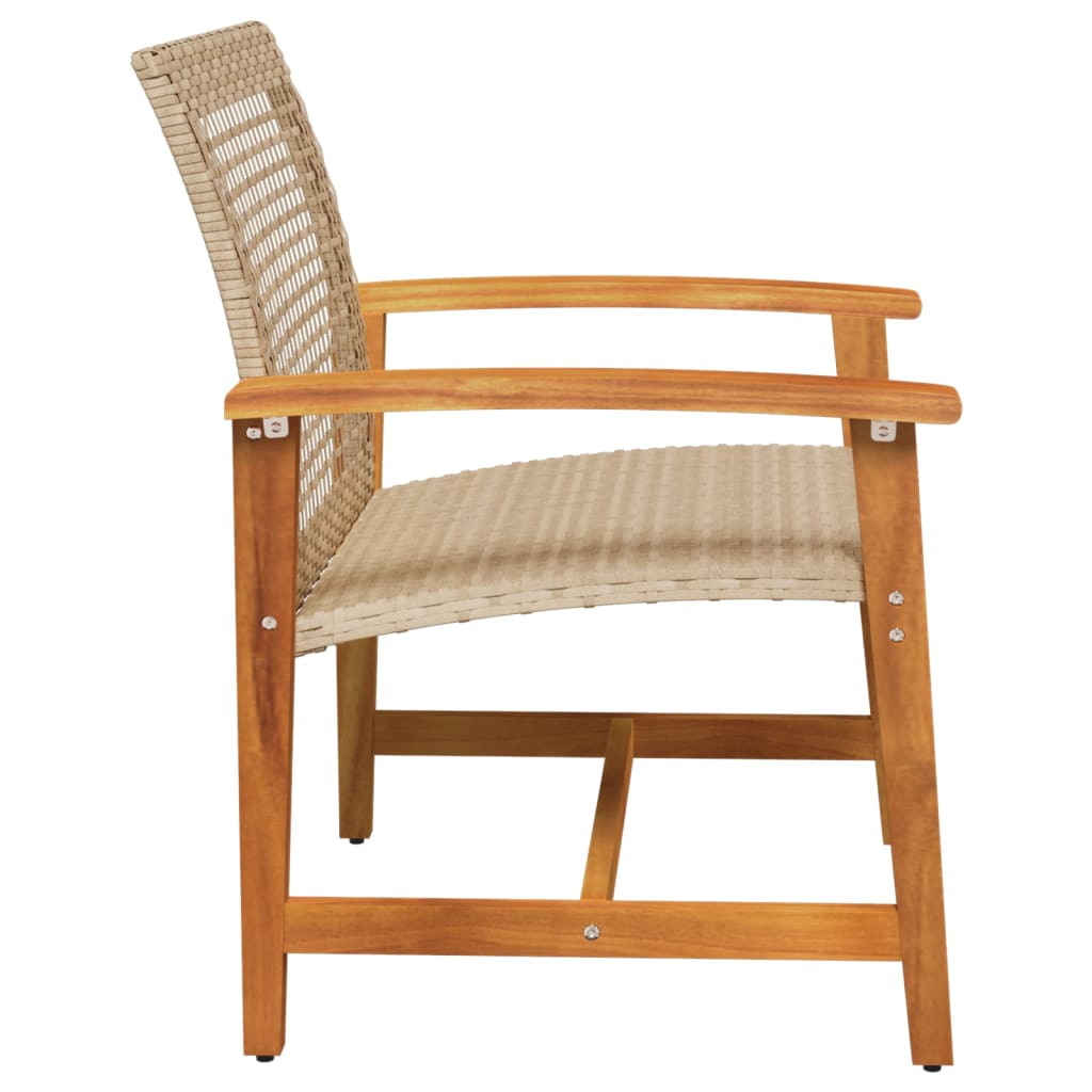 Tuinstoelen 2 st poly rattan en acaciahout beige is nu te koop bij PeponiXL, paradijselijk wonen!
