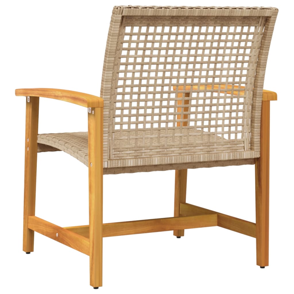 Tuinstoelen 2 st poly rattan en acaciahout beige is nu te koop bij PeponiXL, paradijselijk wonen!