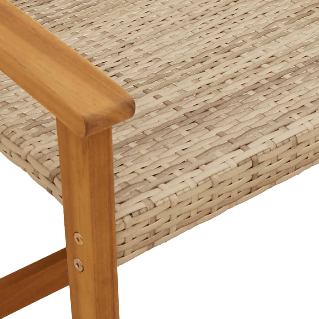Tuinstoelen 2 st poly rattan en acaciahout beige is nu te koop bij PeponiXL, paradijselijk wonen!