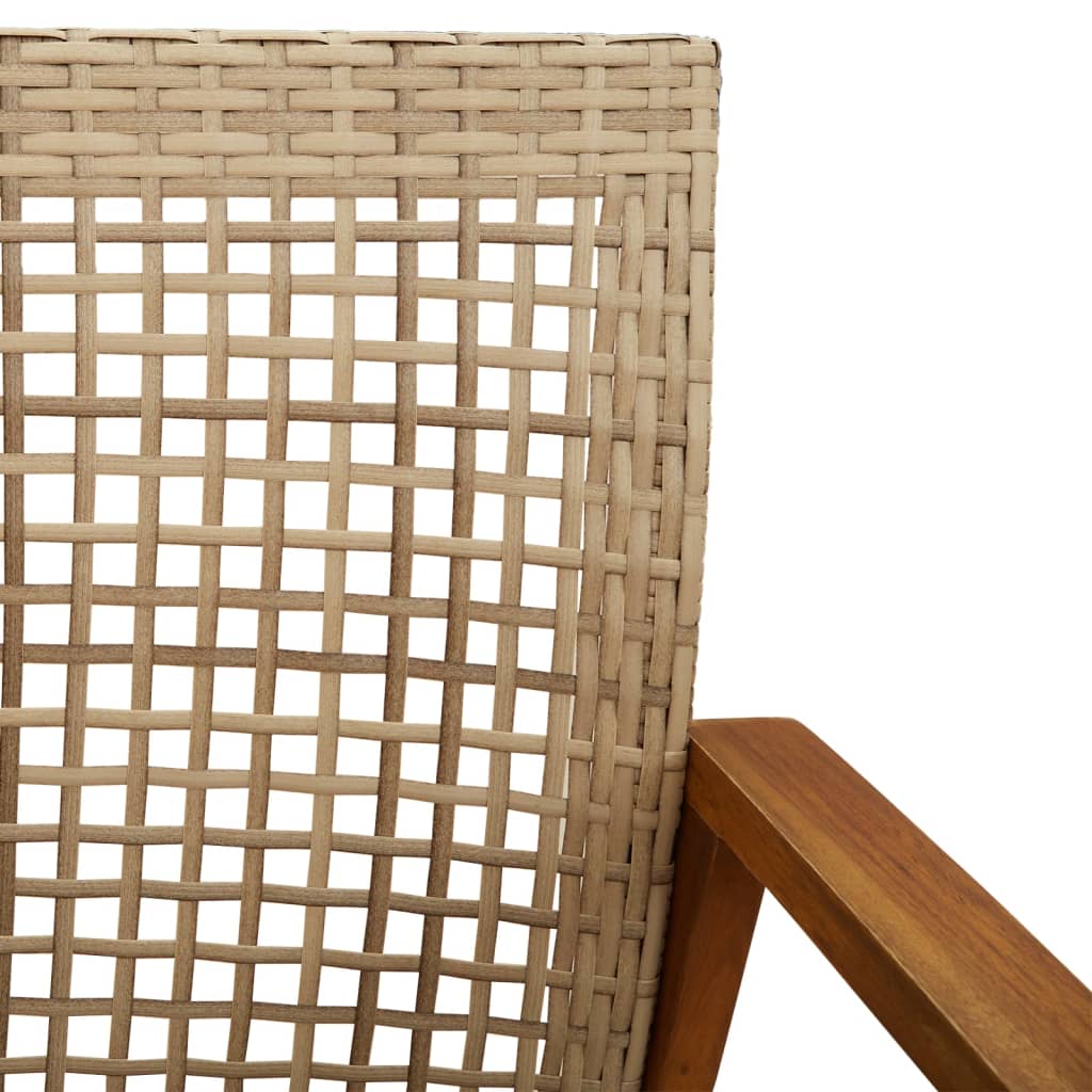 Tuinstoelen 2 st poly rattan en acaciahout beige is nu te koop bij PeponiXL, paradijselijk wonen!