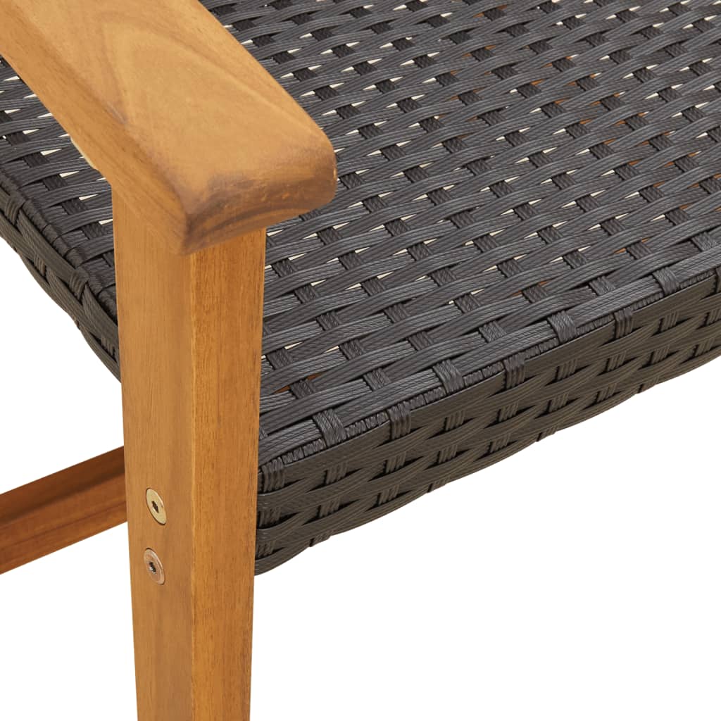 3-delige Bistroset poly rattan en acaciahout zwart is nu te koop bij PeponiXL, paradijselijk wonen!