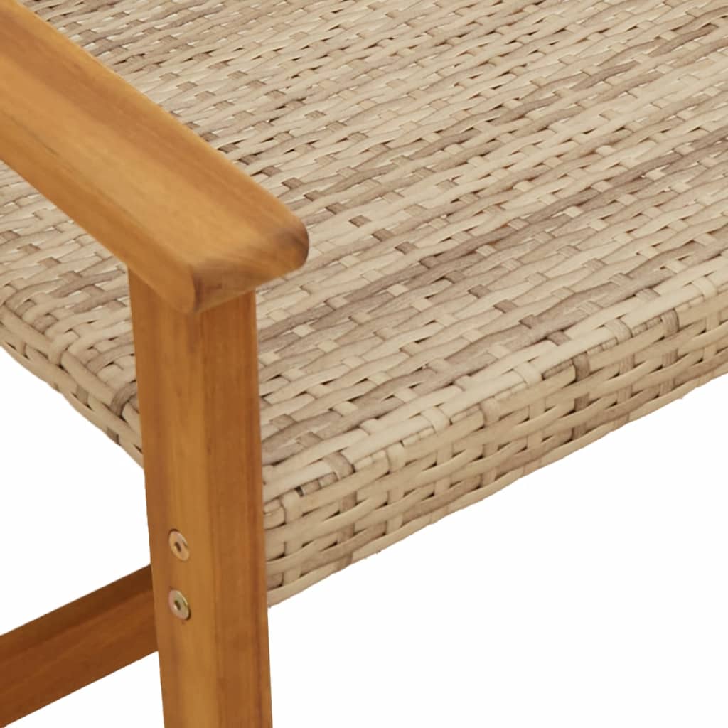 3-delige Bistroset poly rattan en acaciahout beige is nu te koop bij PeponiXL, paradijselijk wonen!