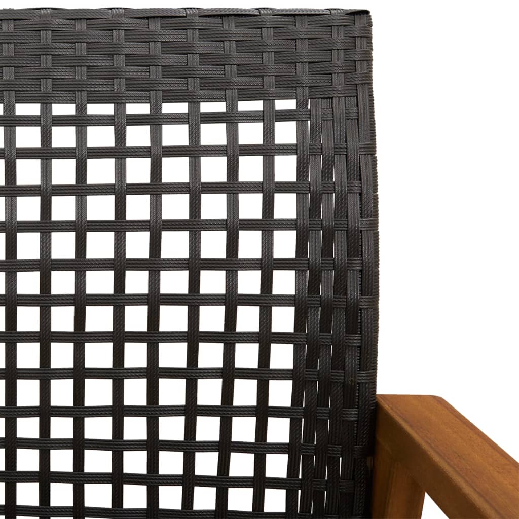 5-delige Loungeset poly rattan en acaciahout zwart is nu te koop bij PeponiXL, paradijselijk wonen!