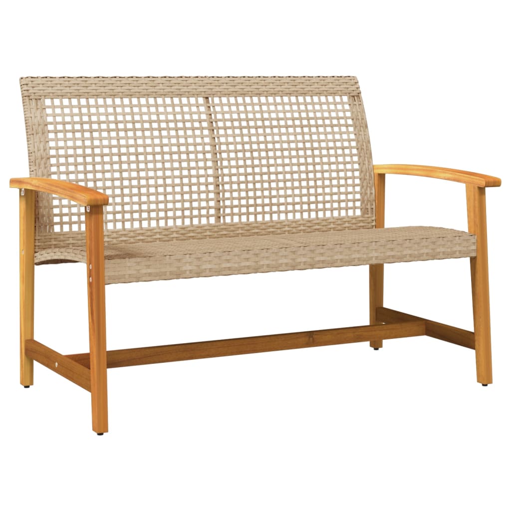 5-delige Loungeset poly rattan en acaciahout beige is nu te koop bij PeponiXL, paradijselijk wonen!
