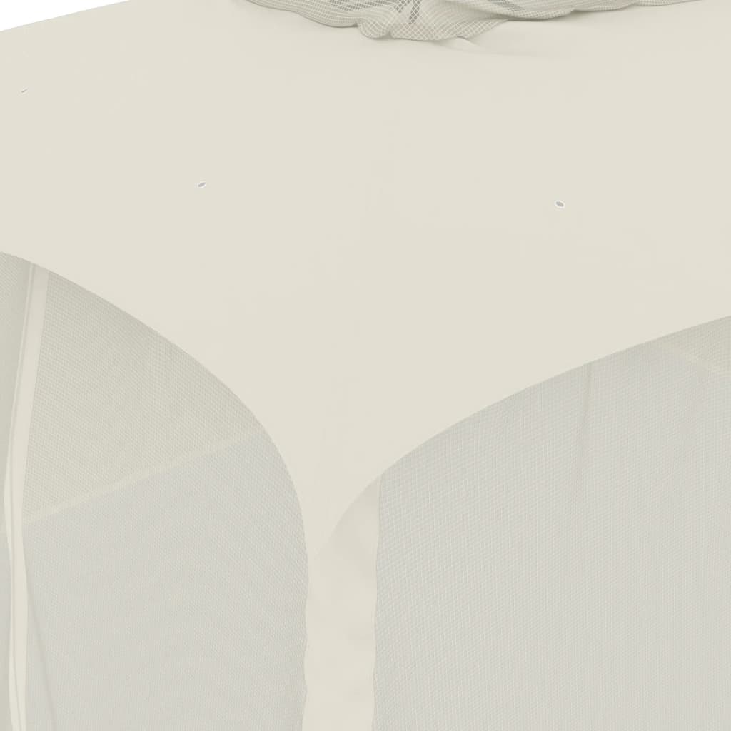 Prieel zijwanden van gaas en dubbel dak 3,93x2,93 m staal crème is nu te koop bij PeponiXL, paradijselijk wonen!