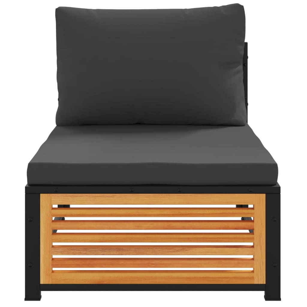 Tuinbank zonder armleuningen met kussens massief acaciahout is nu te koop bij PeponiXL, paradijselijk wonen!