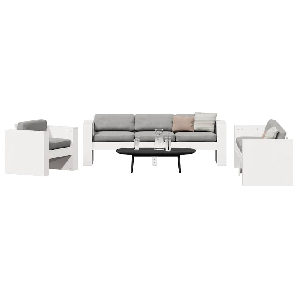 2-delige Loungeset massief grenenhout wit is nu te koop bij PeponiXL, paradijselijk wonen!