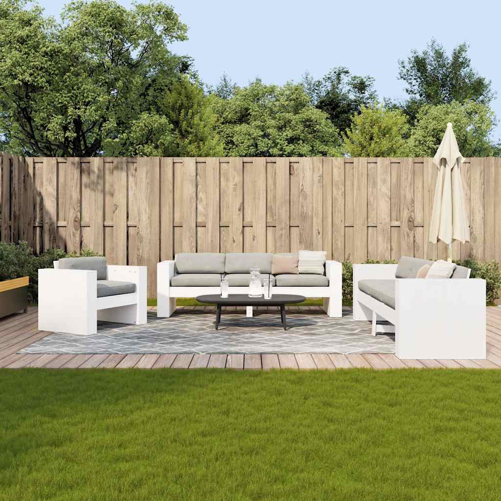 2-delige Loungeset massief grenenhout wit is nu te koop bij PeponiXL, paradijselijk wonen!