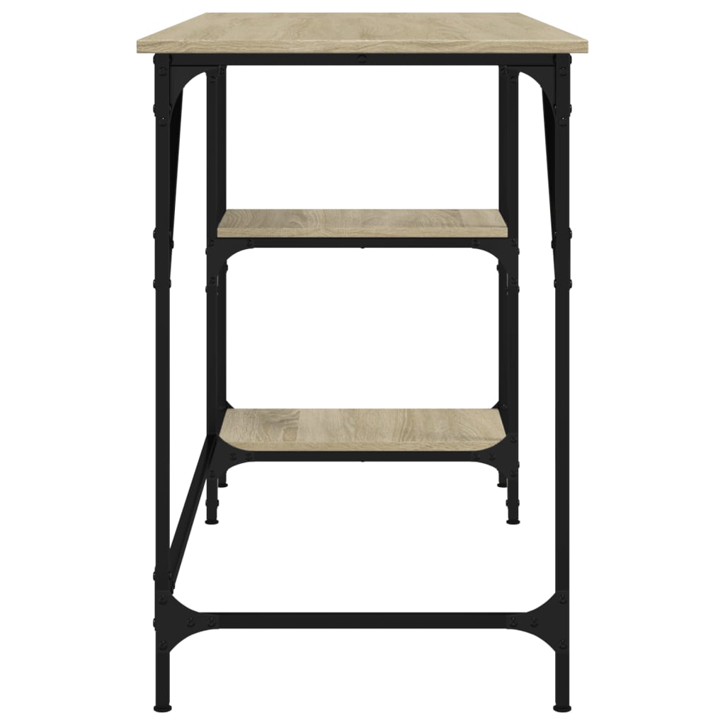 Bureau 120x50x75 cm metaal en bewerkt hout sonoma eikenkleurig is nu te koop bij PeponiXL, paradijselijk wonen!