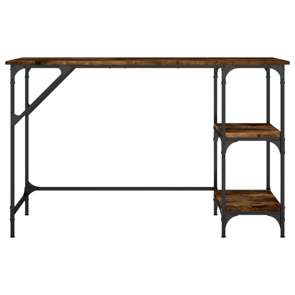 Bureau 120x50x75 cm metaal en bewerkt hout gerookt eikenkleurig is nu te koop bij PeponiXL, paradijselijk wonen!