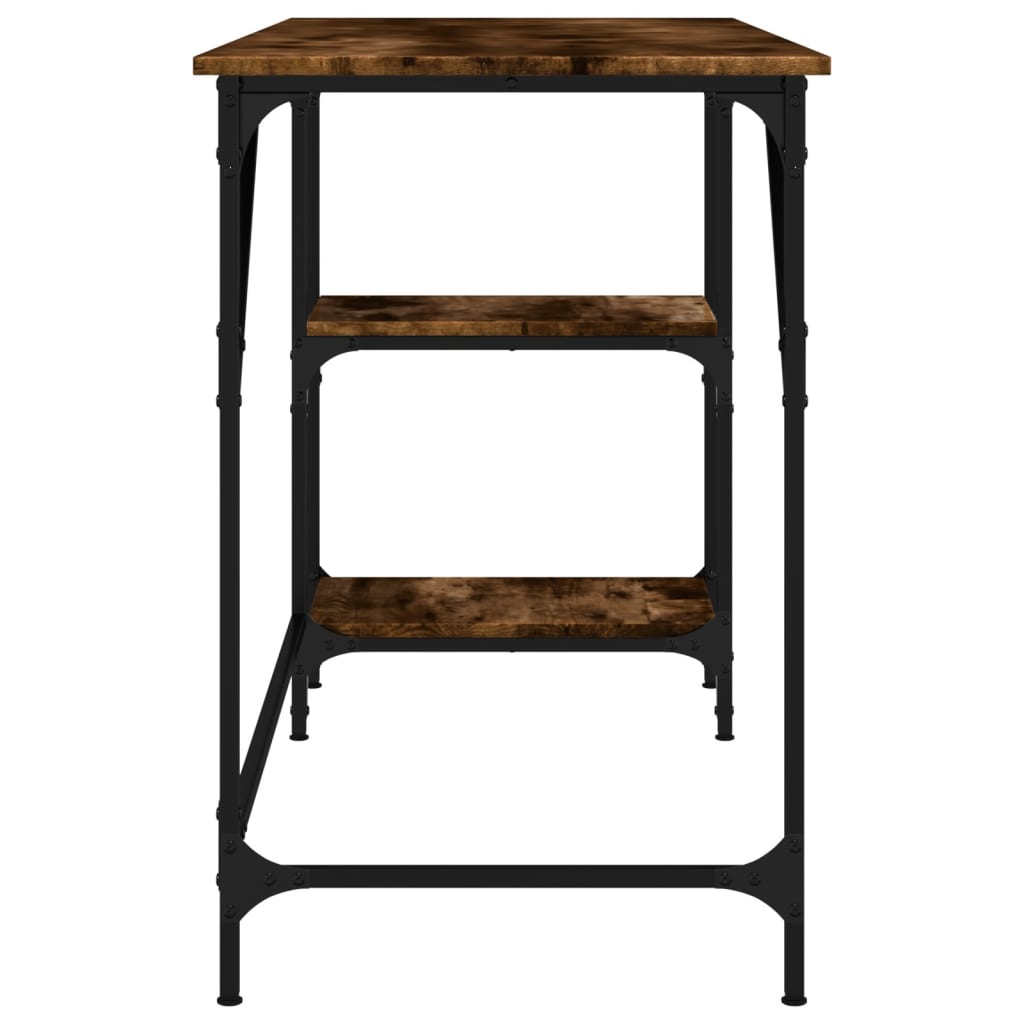Bureau 120x50x75 cm metaal en bewerkt hout gerookt eikenkleurig is nu te koop bij PeponiXL, paradijselijk wonen!