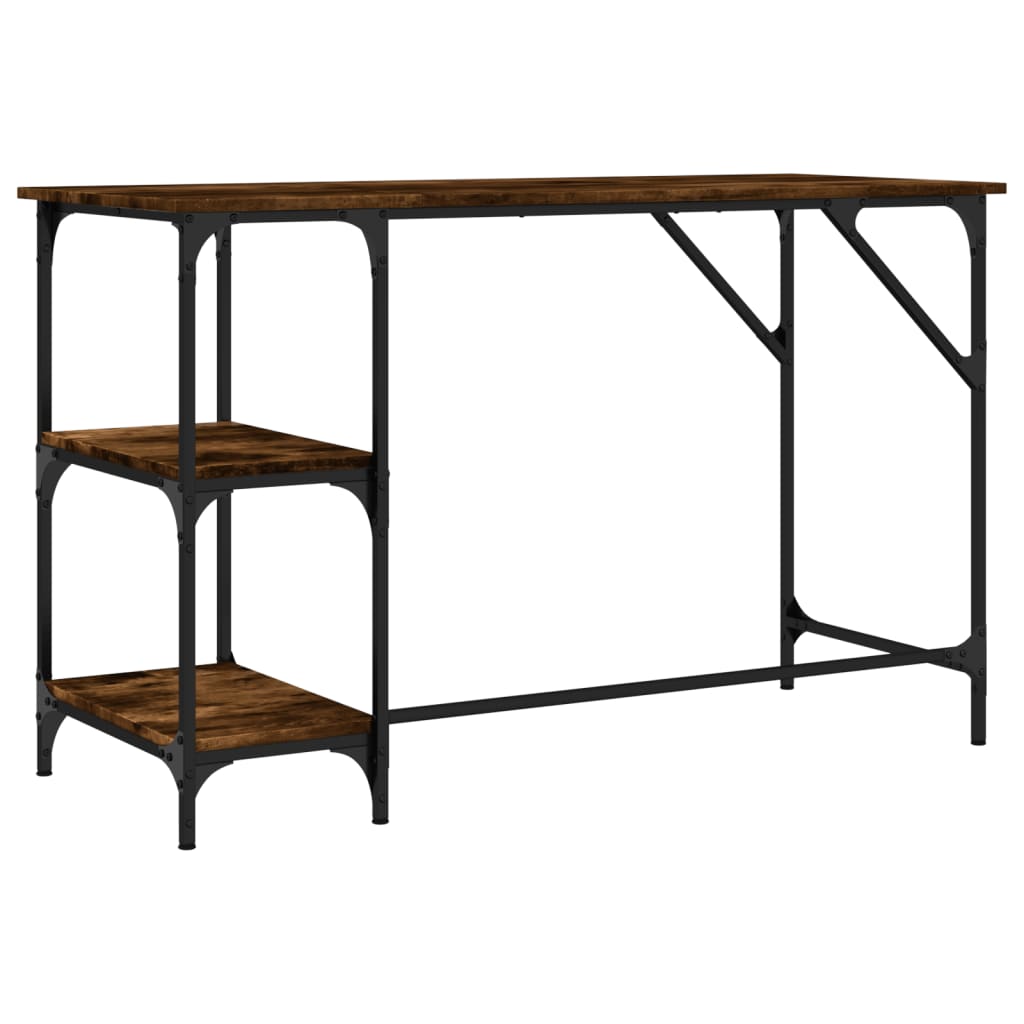 Bureau 120x50x75 cm metaal en bewerkt hout gerookt eikenkleurig is nu te koop bij PeponiXL, paradijselijk wonen!