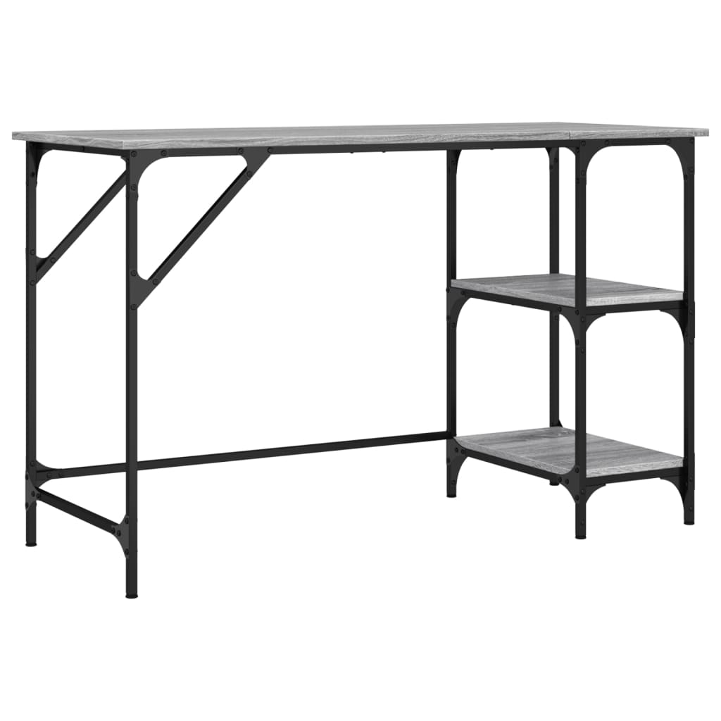 Bureau 120x50x75 cm metaal en bewerkt hout grijs sonoma eiken is nu te koop bij PeponiXL, paradijselijk wonen!