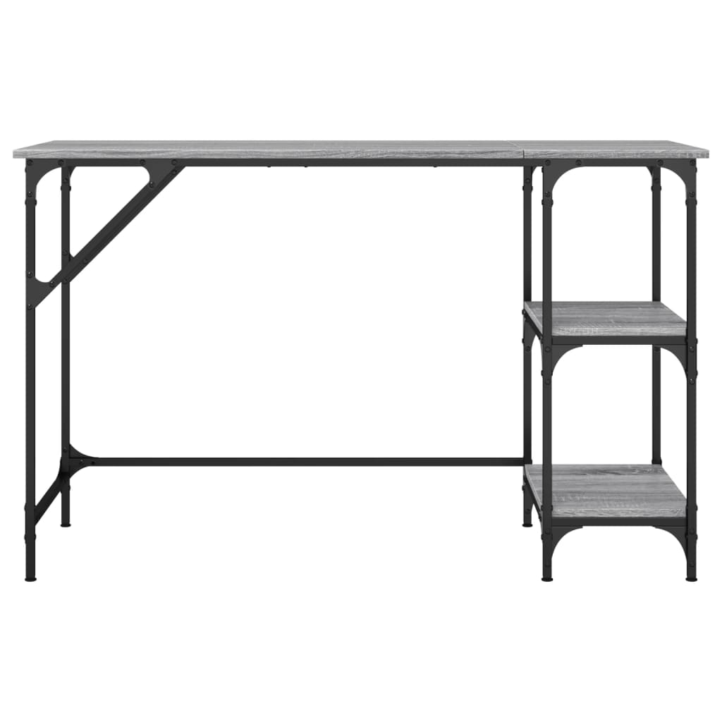 Bureau 120x50x75 cm metaal en bewerkt hout grijs sonoma eiken is nu te koop bij PeponiXL, paradijselijk wonen!