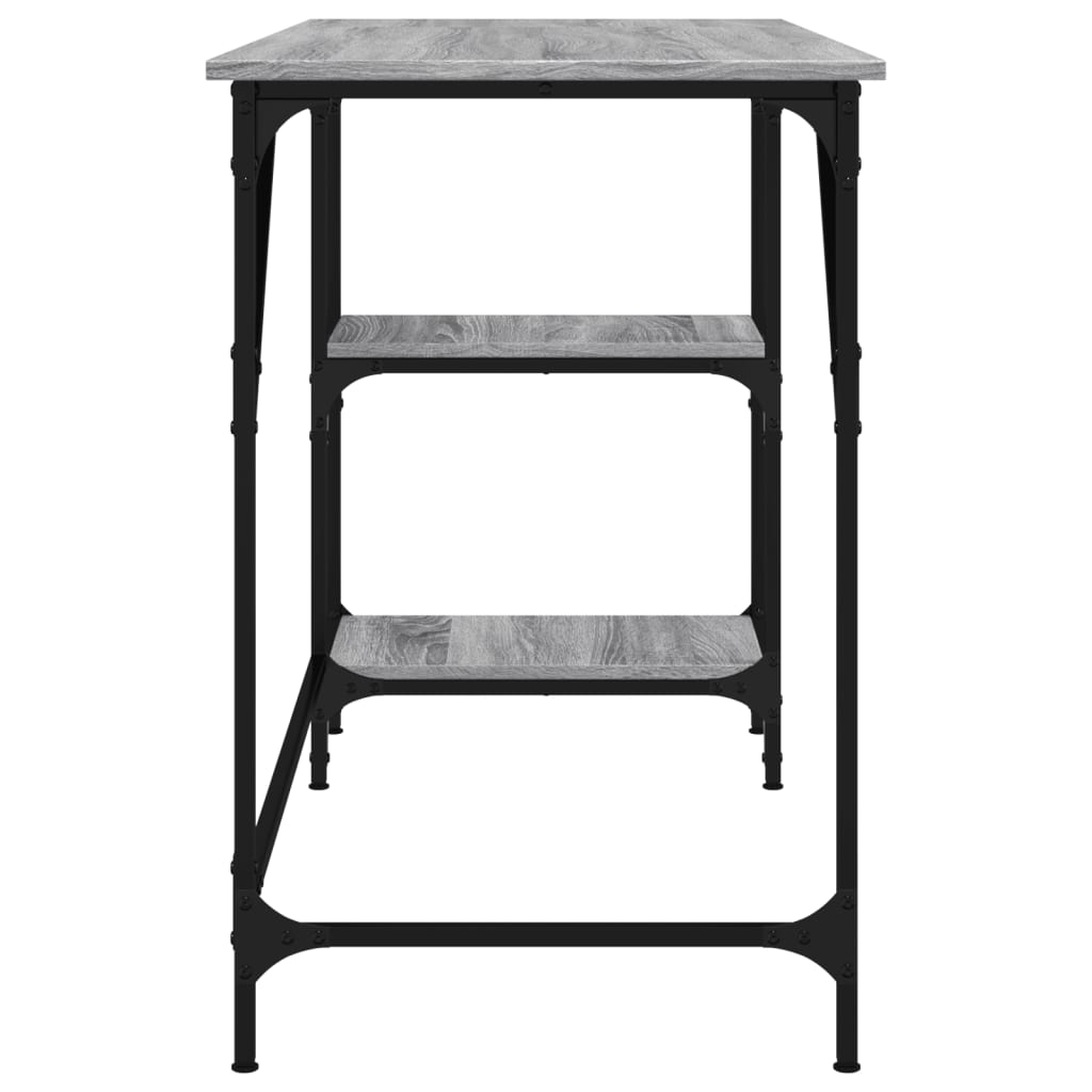 Bureau 120x50x75 cm metaal en bewerkt hout grijs sonoma eiken is nu te koop bij PeponiXL, paradijselijk wonen!