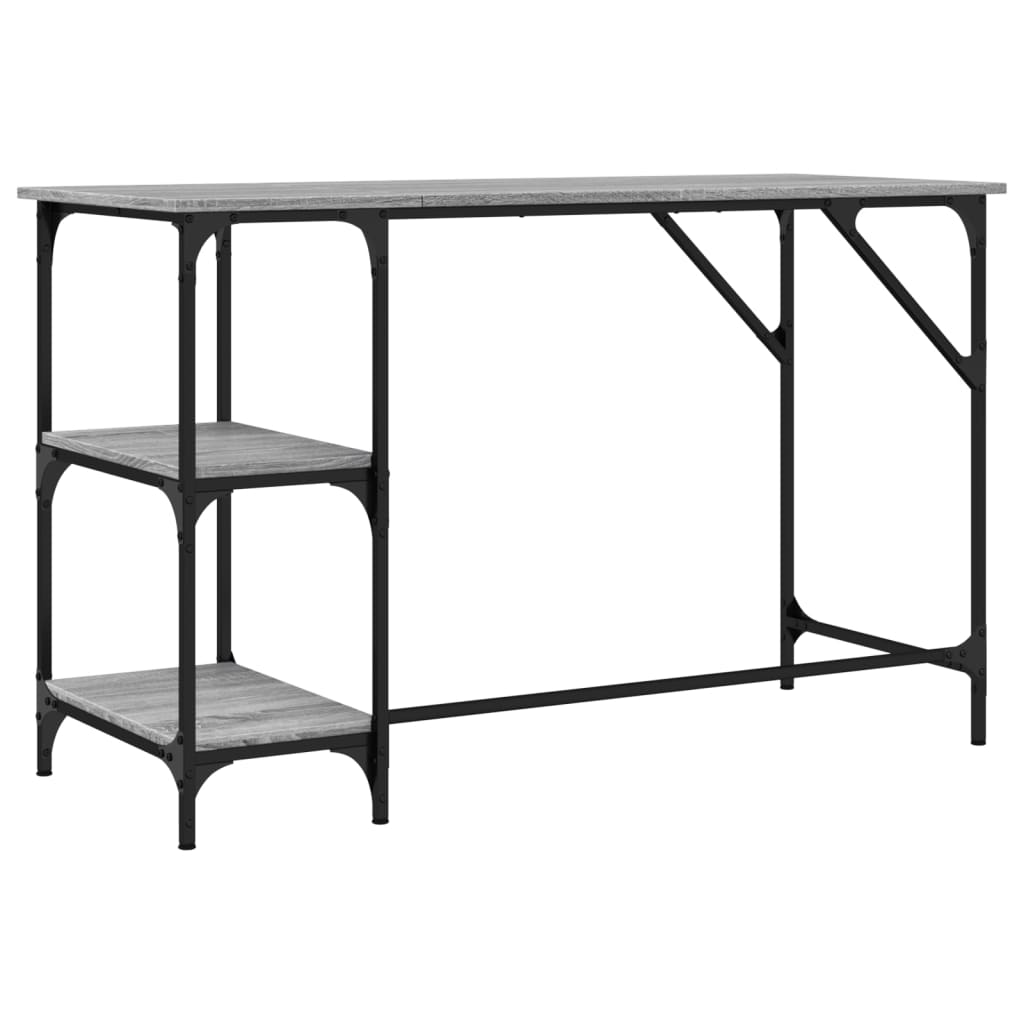 Bureau 120x50x75 cm metaal en bewerkt hout grijs sonoma eiken is nu te koop bij PeponiXL, paradijselijk wonen!