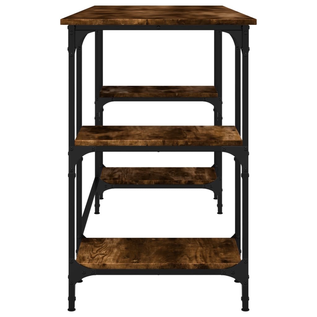 Bureau 140x50x75 cm metaal en bewerkt hout gerookt eikenkleurig is nu te koop bij PeponiXL, paradijselijk wonen!