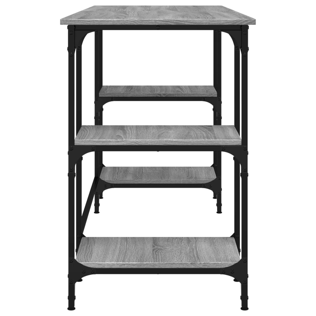 Bureau 140x50x75 cm metaal en bewerkt hout grijs sonoma eiken is nu te koop bij PeponiXL, paradijselijk wonen!