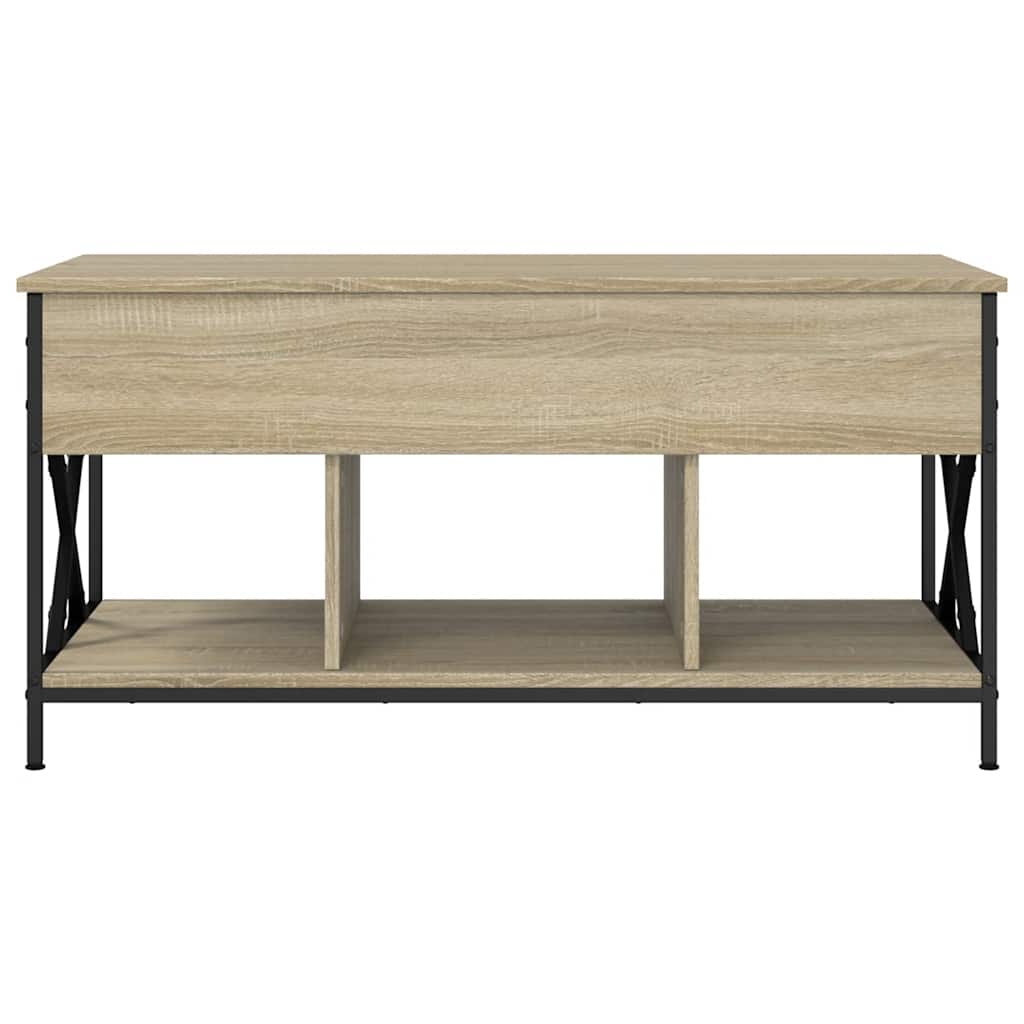 Salontafel 100x55x50 cm bewerkt hout en metaal sonoma eiken is nu te koop bij PeponiXL, paradijselijk wonen!