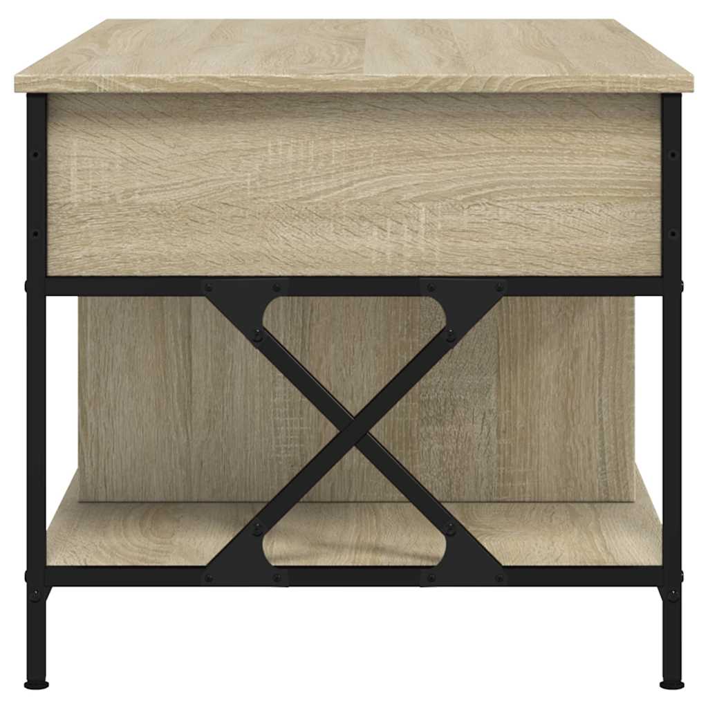 Salontafel 100x55x50 cm bewerkt hout en metaal sonoma eiken is nu te koop bij PeponiXL, paradijselijk wonen!