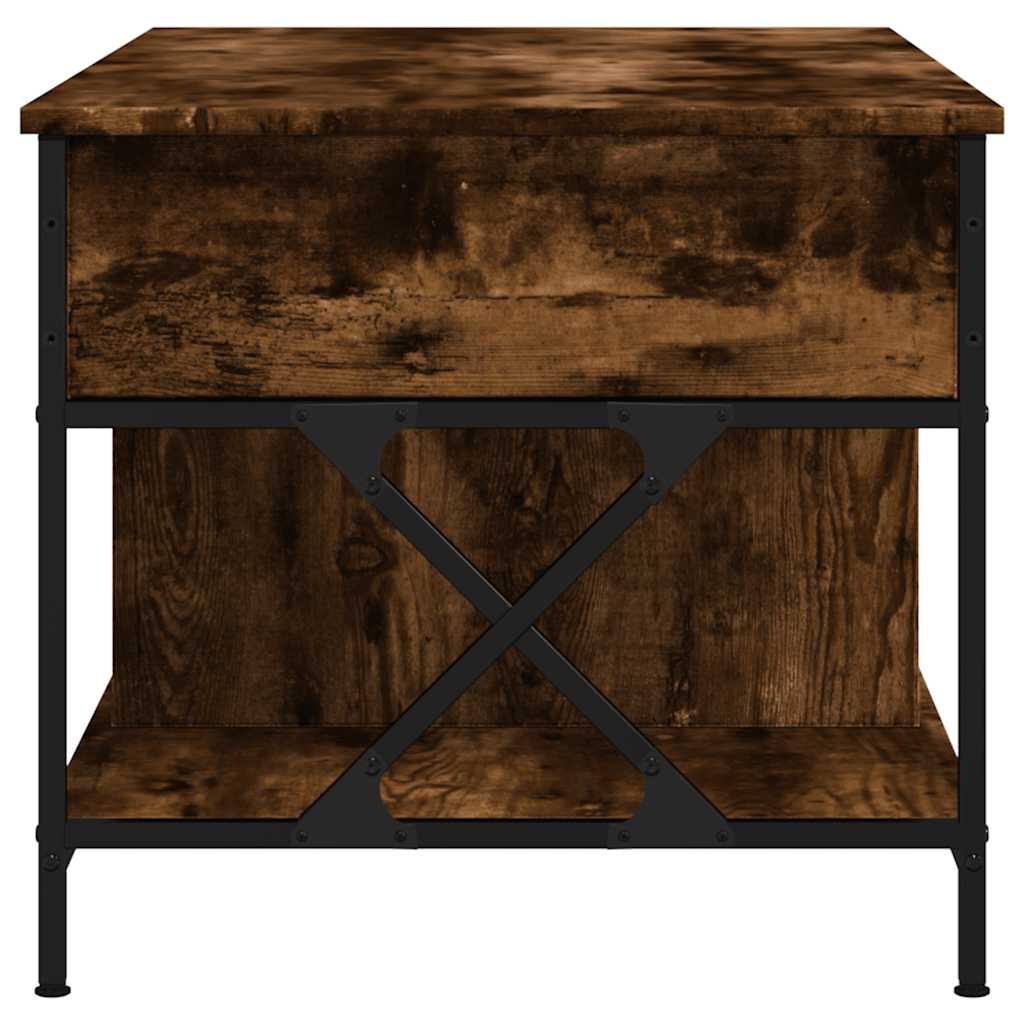 Salontafel 100x55x50 cm bewerkt hout en metaal gerookt eiken is nu te koop bij PeponiXL, paradijselijk wonen!