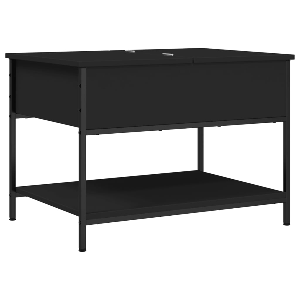 Salontafel 70x50x50 cm bewerkt hout en metaal zwart is nu te koop bij PeponiXL, paradijselijk wonen!