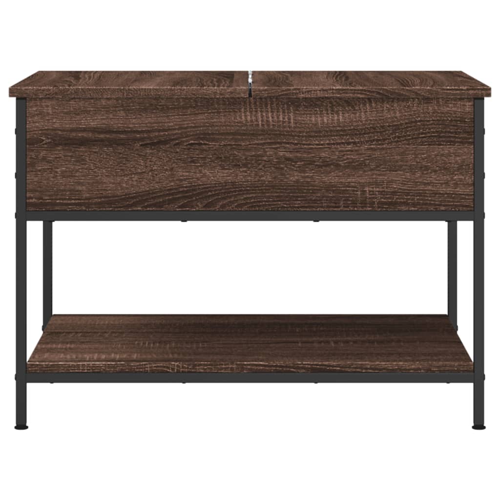 Salontafel 70x50x50 cm bewerkt hout en metaal bruineikenkleur is nu te koop bij PeponiXL, paradijselijk wonen!
