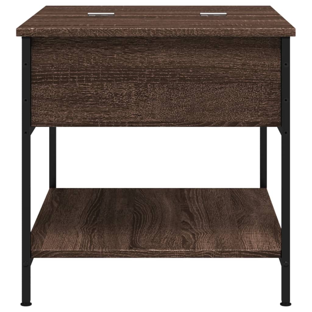 Salontafel 70x50x50 cm bewerkt hout en metaal bruineikenkleur is nu te koop bij PeponiXL, paradijselijk wonen!