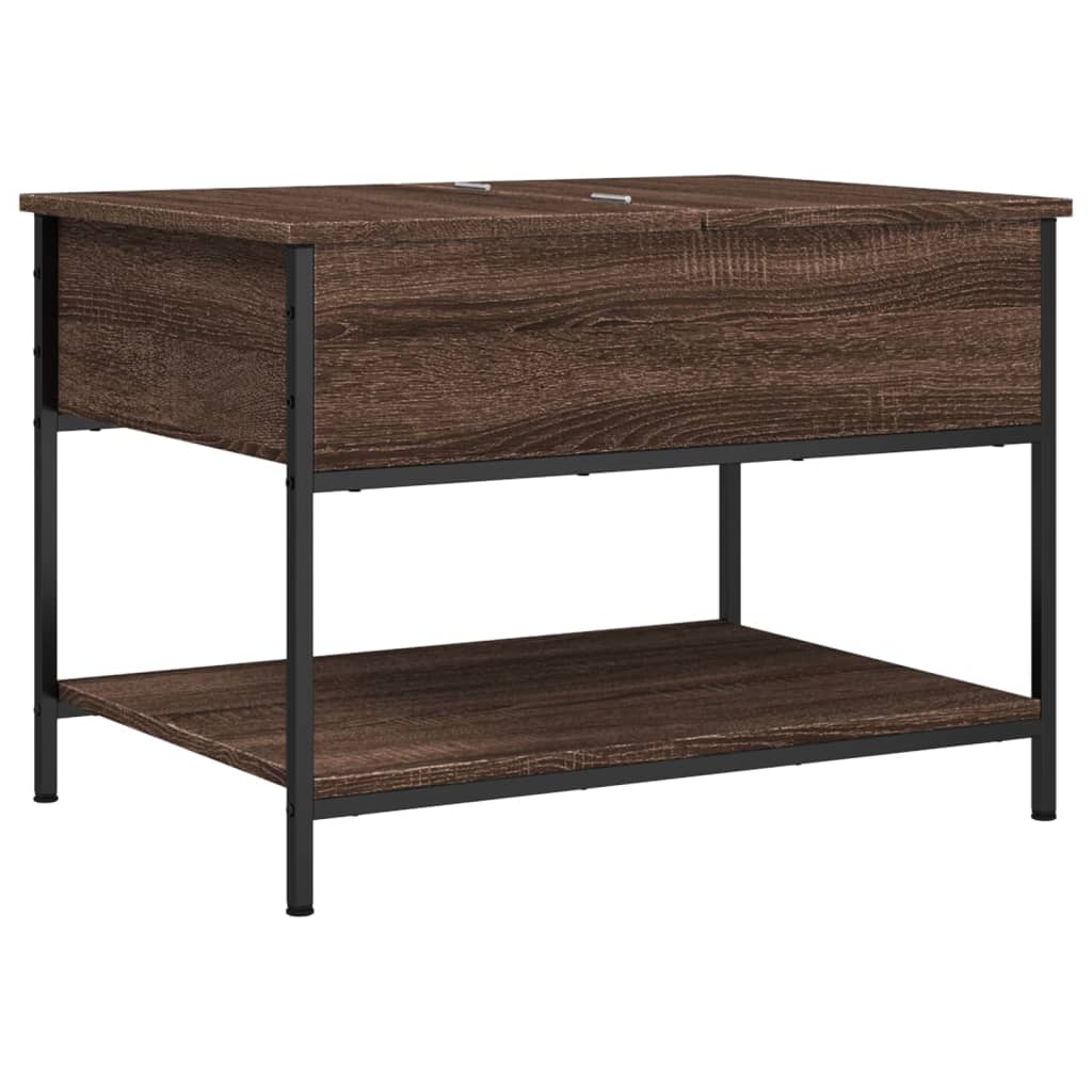 Salontafel 70x50x50 cm bewerkt hout en metaal bruineikenkleur is nu te koop bij PeponiXL, paradijselijk wonen!