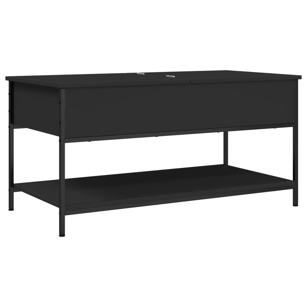 Salontafel 100x50x50 cm bewerkt hout en metaal zwart is nu te koop bij PeponiXL, paradijselijk wonen!