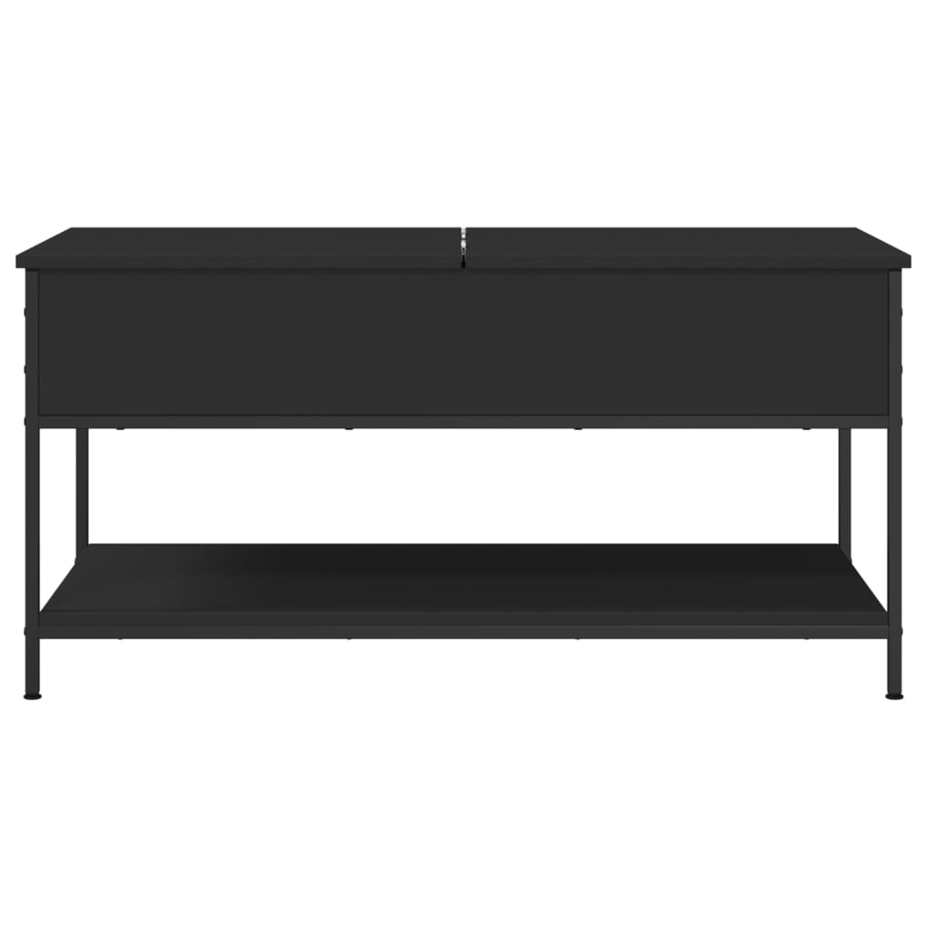 Salontafel 100x50x50 cm bewerkt hout en metaal zwart is nu te koop bij PeponiXL, paradijselijk wonen!