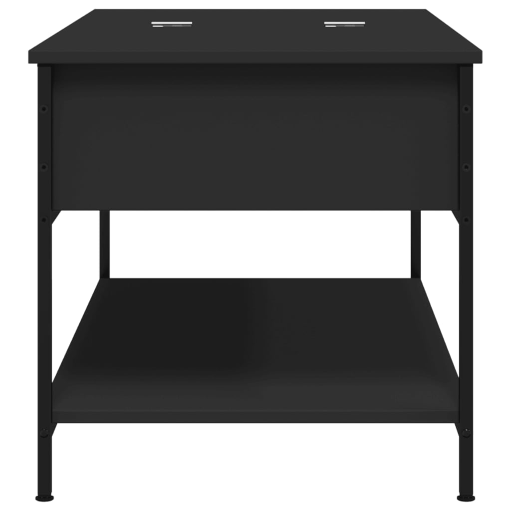Salontafel 100x50x50 cm bewerkt hout en metaal zwart is nu te koop bij PeponiXL, paradijselijk wonen!