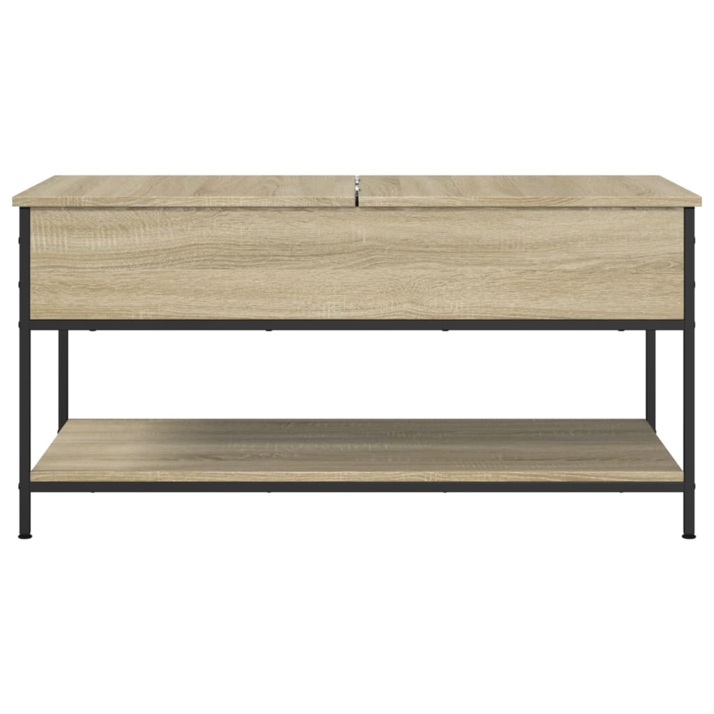 Salontafel 100x50x50 cm bewerkt hout en metaal sonoma eiken is nu te koop bij PeponiXL, paradijselijk wonen!