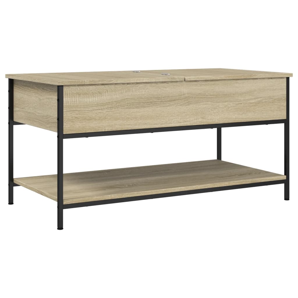 Salontafel 100x50x50 cm bewerkt hout en metaal sonoma eiken is nu te koop bij PeponiXL, paradijselijk wonen!