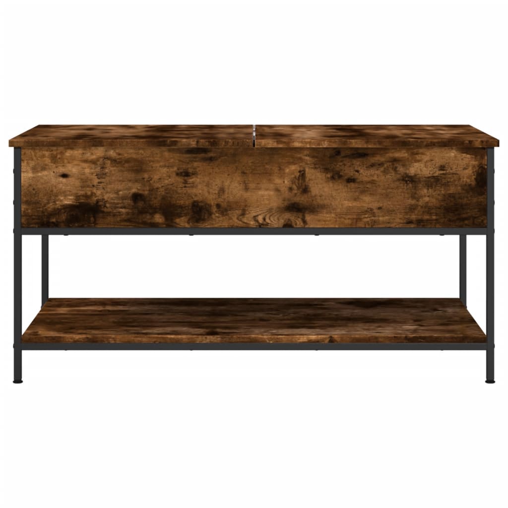 Salontafel 100x50x50 cm bewerkt hout en metaal gerookt eiken is nu te koop bij PeponiXL, paradijselijk wonen!