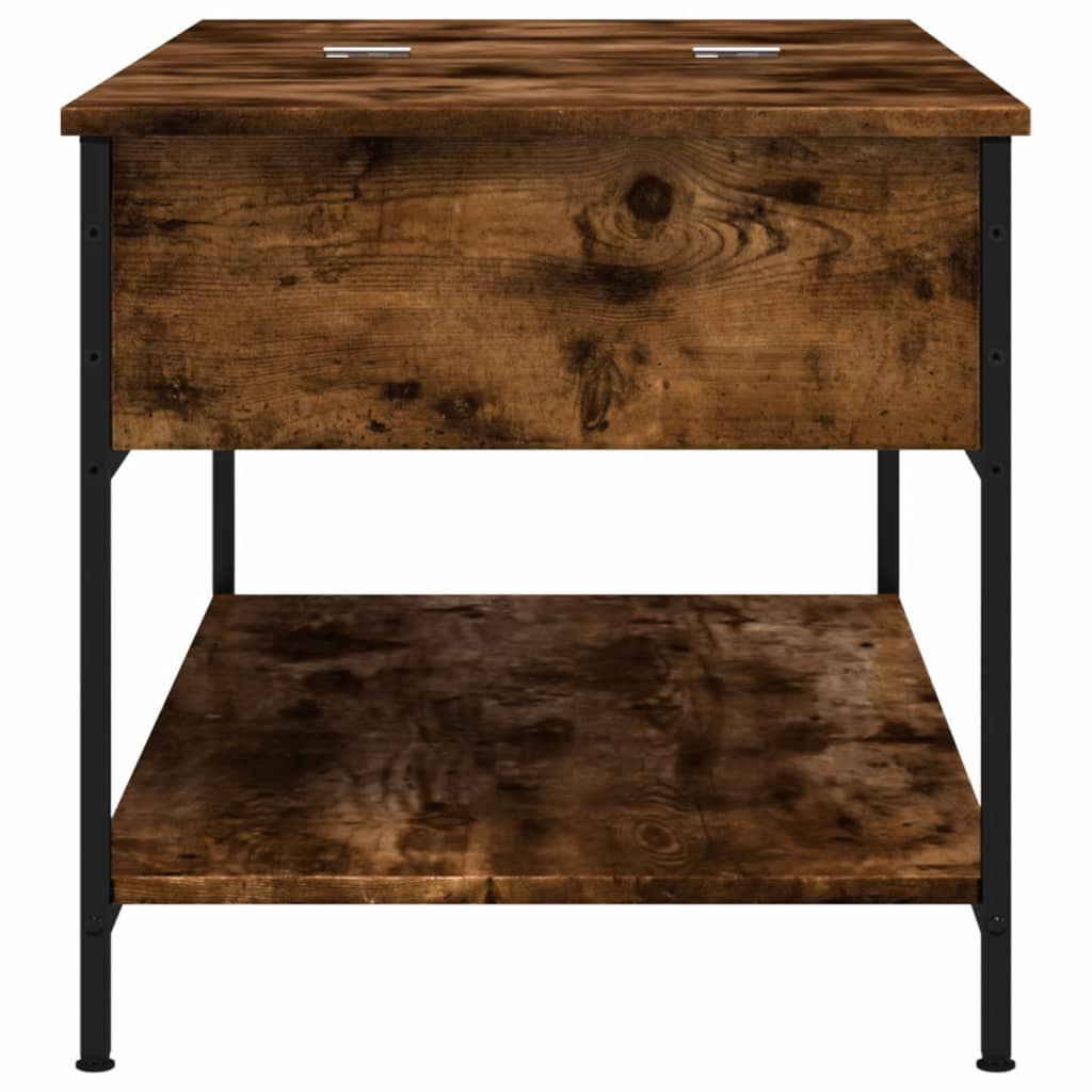 Salontafel 100x50x50 cm bewerkt hout en metaal gerookt eiken is nu te koop bij PeponiXL, paradijselijk wonen!