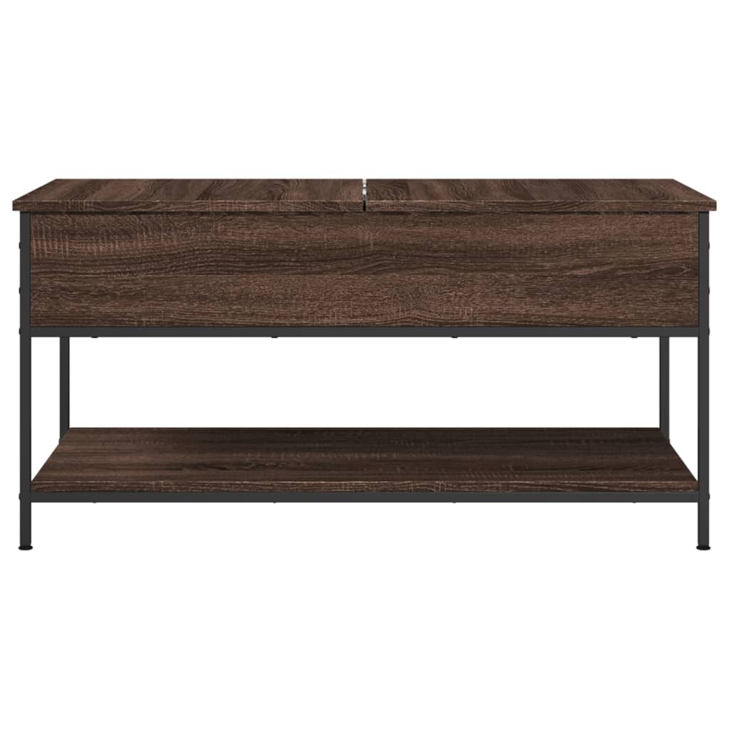 Salontafel 100x50x50 cm bewerkt hout en metaal bruineikenkleur is nu te koop bij PeponiXL, paradijselijk wonen!