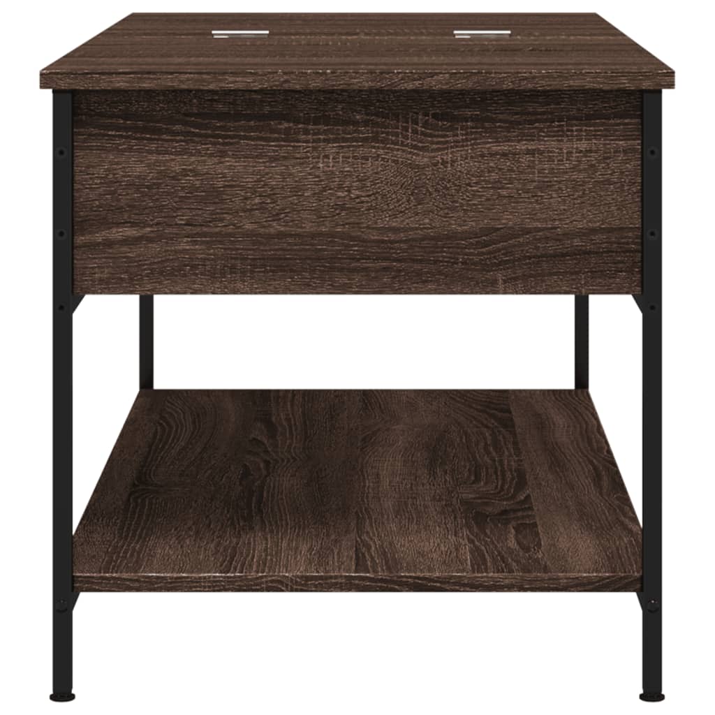 Salontafel 100x50x50 cm bewerkt hout en metaal bruineikenkleur is nu te koop bij PeponiXL, paradijselijk wonen!